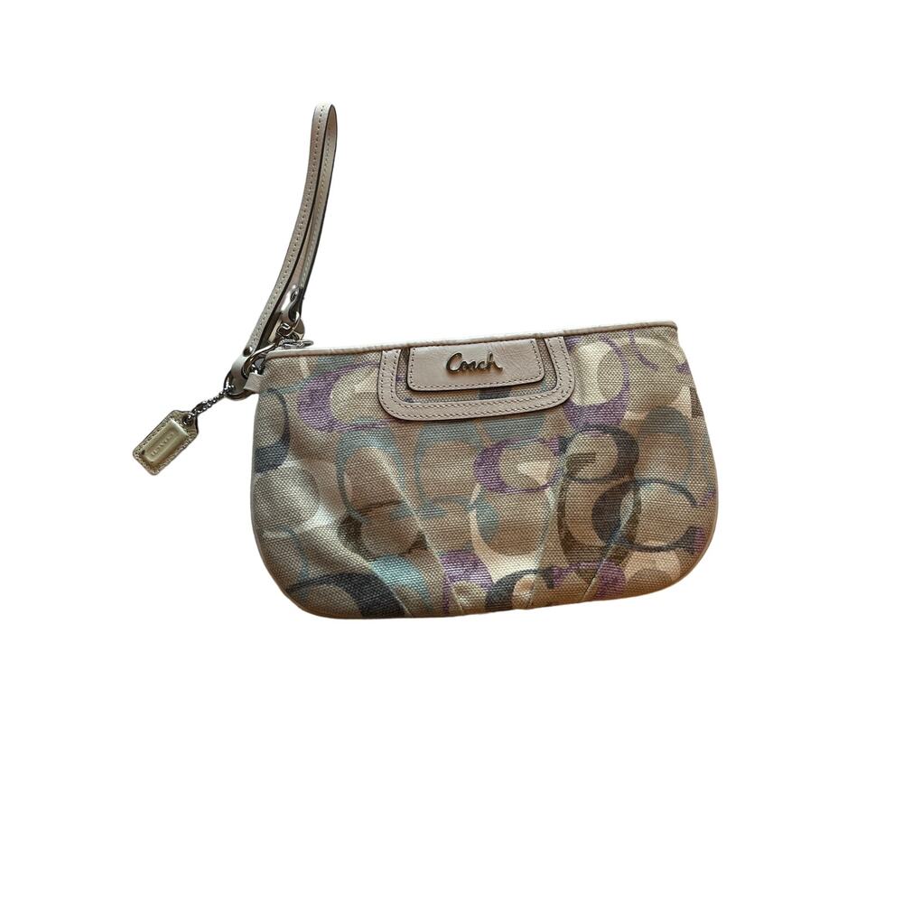 Coach Canvas Wristlet Classic Logo Print